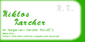 miklos karcher business card